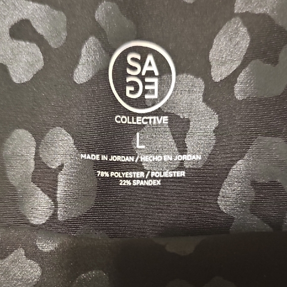 Sage Black and Gray Leopard Print Leggings - Picture 2 of 4